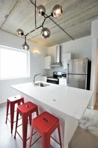 island with barstools